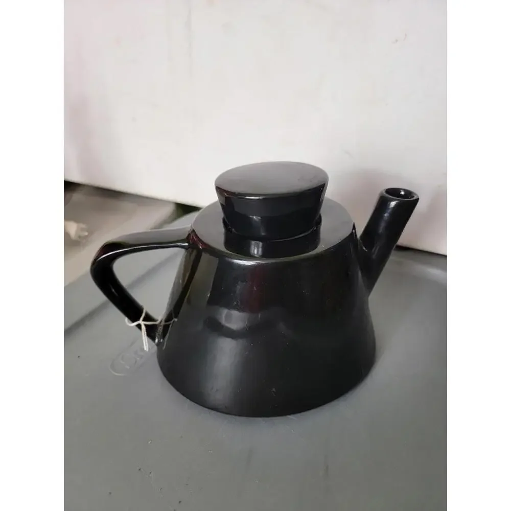 Vintage IKEA Black Varme Teapot 15199 Ceramic Modernist Swedish Design 1990s